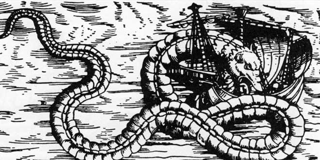 Serpiente Marina. Olaus Magnus, 1555