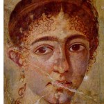 Fresco de Pompeya (Italia), mujer cejijunta