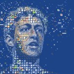 Mosaico con elementos de Facbeook formando la cara de Mark Zuckerberg, portada de la WIRED magazine