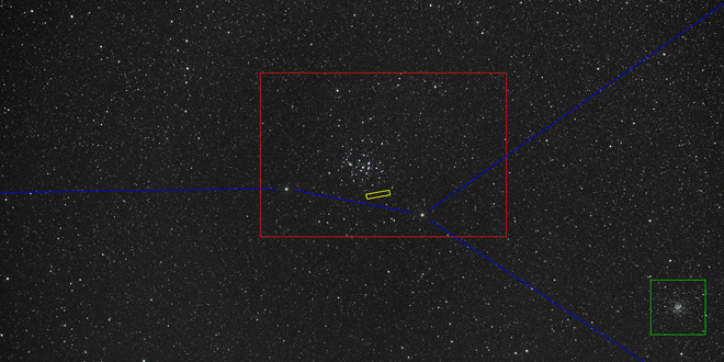 Mapa celeste donde se ubican nuestro planeta y el asteroide BL86
