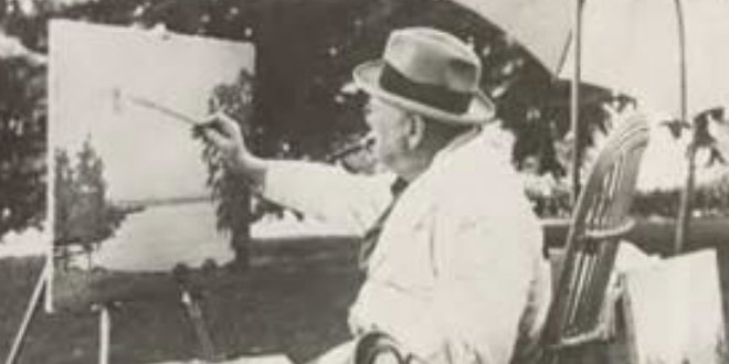 Winston Churchill pintando