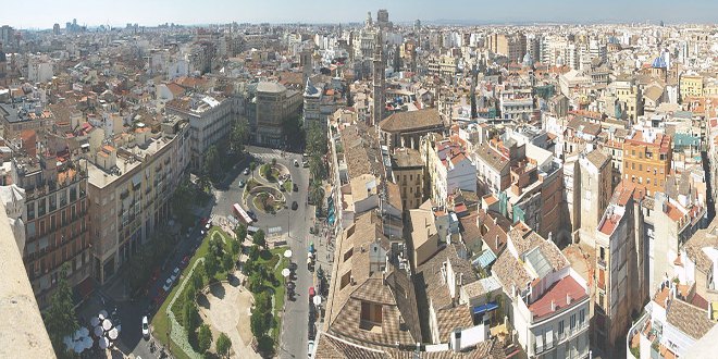Vista de la ciudad de Valencia, España