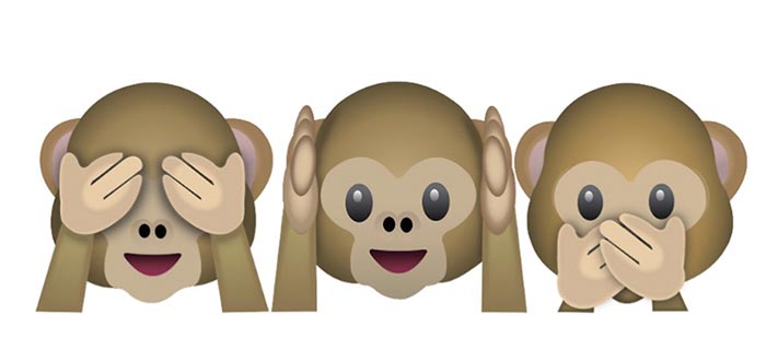 monos sabios, whatsapp, emojis