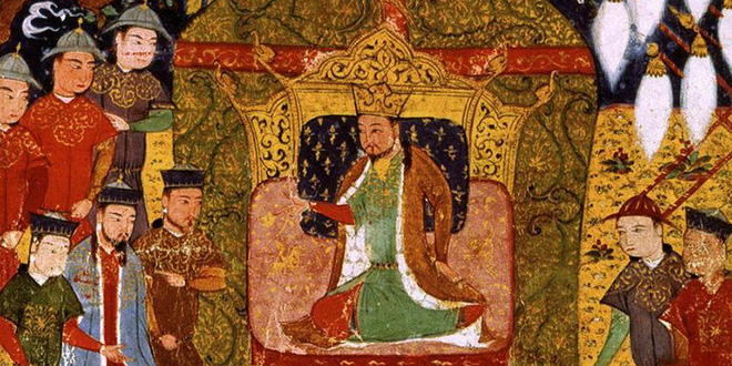 Ilustración que muestra a Marco Polo entre los chinos