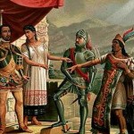 El primer encuentro entre Moctezuma y Cortés.