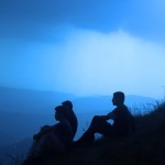 personas en una montaña