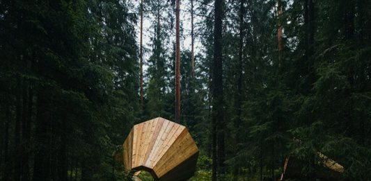 Altavoces en el bosque de Estonia