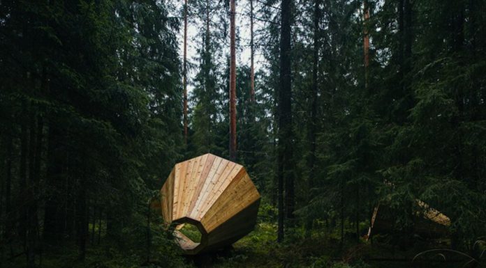 Altavoces en el bosque de Estonia