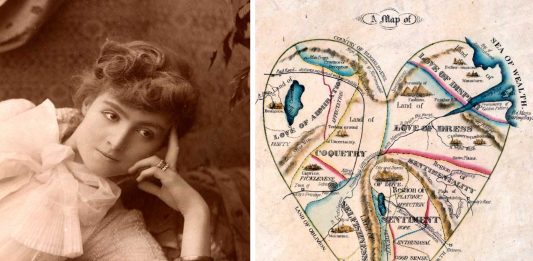 El mapa del corazón de una mujer de 1833