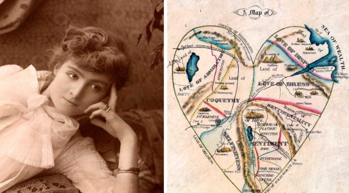 El mapa del corazón de una mujer de 1833