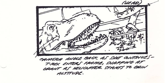 Jurassic Park alternative storyboard