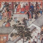 Ilustración de una ceremonia de boda en la China del siglo XVIII, casamentera