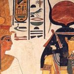 Representación de Hathor, en la tumba de Nefertiti.
