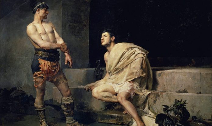 El asesinato del emperador romano Cómodo, que viste en "Gladiator"