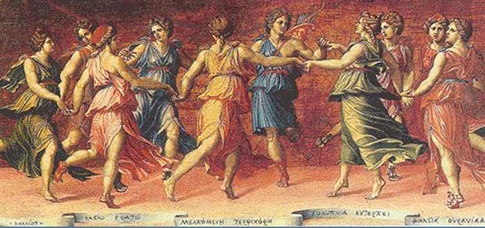 As 9 musas da mitologia grega.  Você conhece eles?