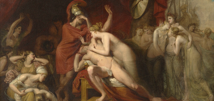 Aquiles, desolado por la muerte de Patroclo