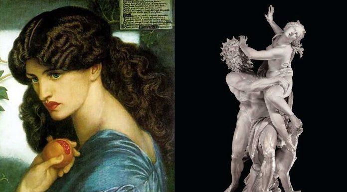 El rapto de Proserpina o Perséfone por parte de Hades o Plutón