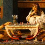 Ramsés y Moisés, jugadores de ajedrez egipcios 1865 Sir Lawrence Alma-Tadema