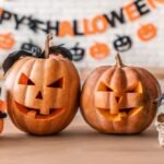 happy-halloween-pumpkin-jack-lantern-with-for-family-holiday-at-home-picture-id1180227672